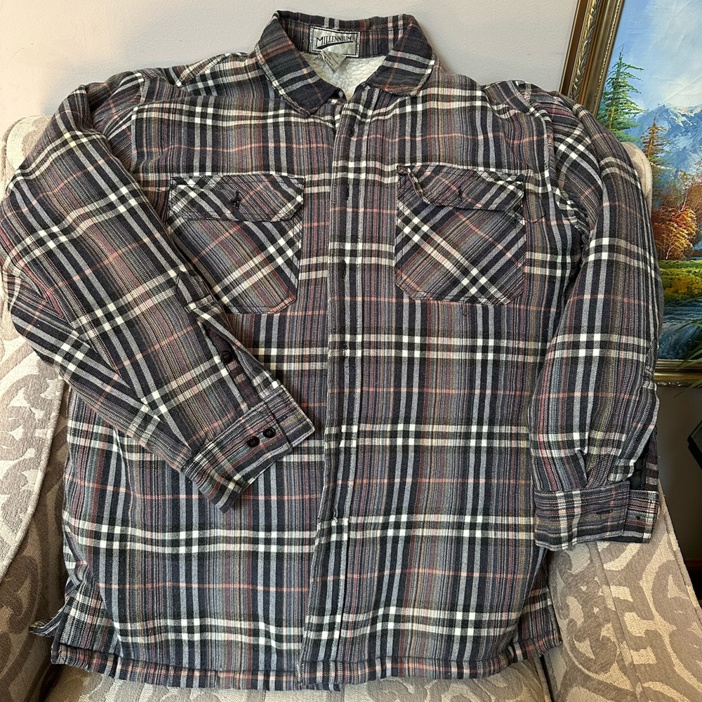 Men's Plaid Jacket - Black and Gray